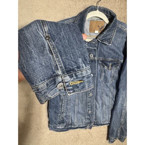 2014 American Eagle Outfitters Denim Athletic Fit Jacket Mens Large Blue Jean - Picture 4 of 8